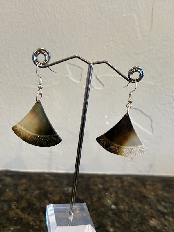 Multicolored Triangular Shell Earrings - Amanda Rutland