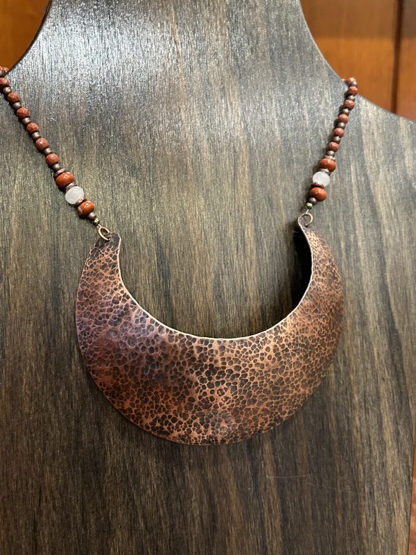 Hammered Copper Gorget w/ Red Jasper - Amanda Rutland