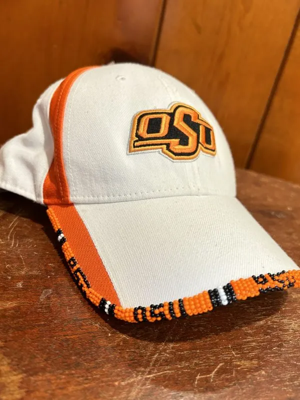 White/Orange Nike OSU Cap w/ Beadwork