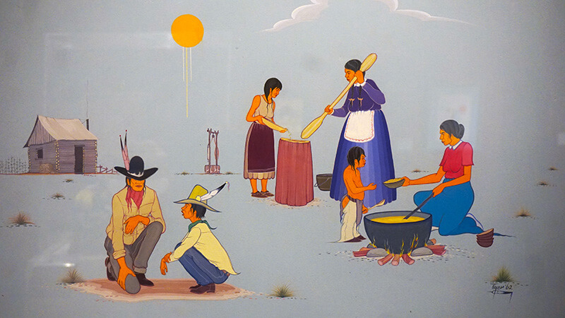 A painting featured in the Seminole Signatures Exhibit.