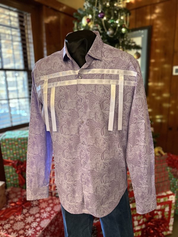 Purple Paisley Ribbon Shirt (Large)