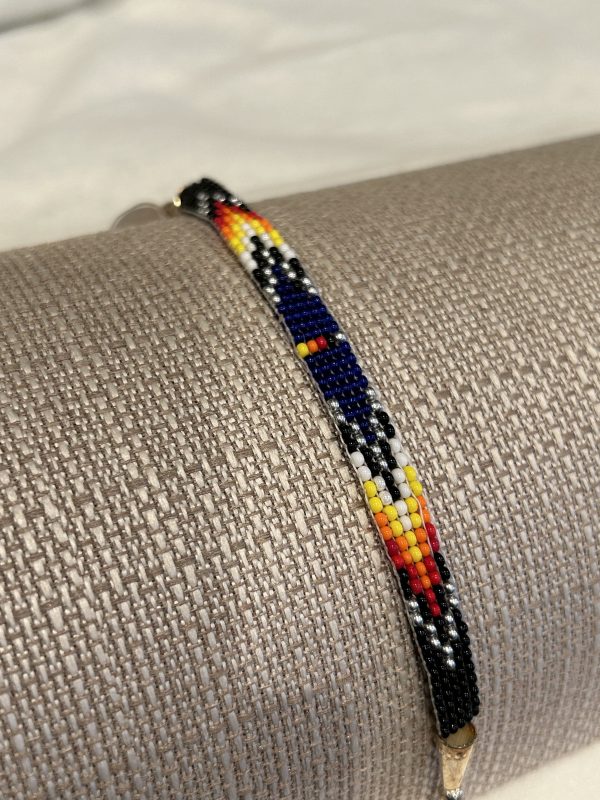 Black/Blue/Red Beadwork Bracelet