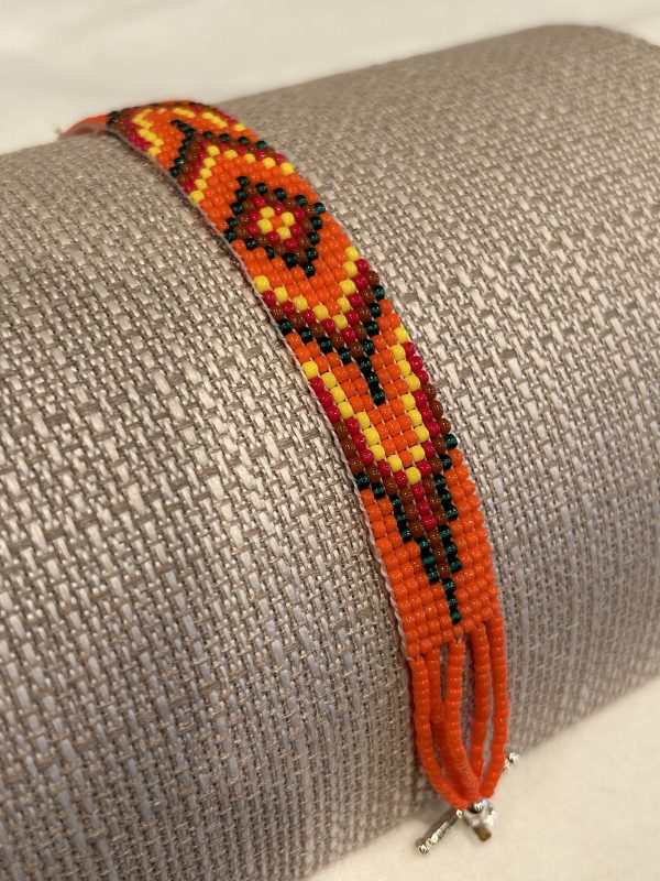 Orange Beadwork Bracelet