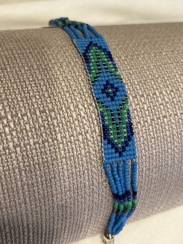 Blue/Green/Purple Beadwork Bracelet