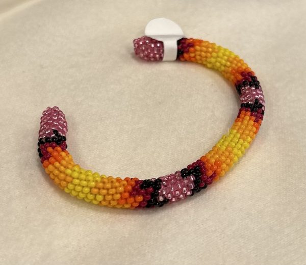 Pink Beaded Bangle