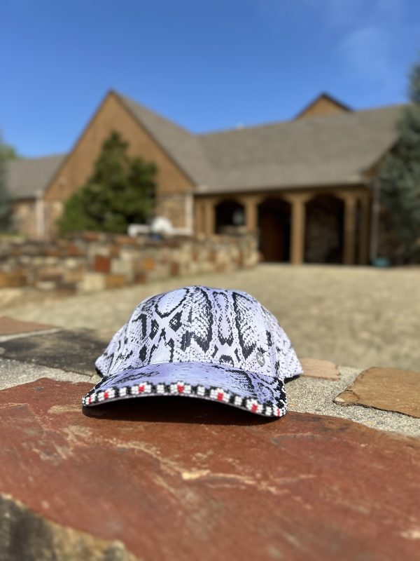 Black/White Beaded Cap