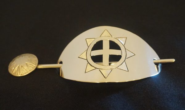 Metal Hair Barrette w/ Hair Pin (Medicine Wheel)