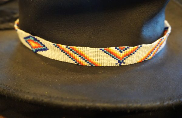 Beaded White Hatband