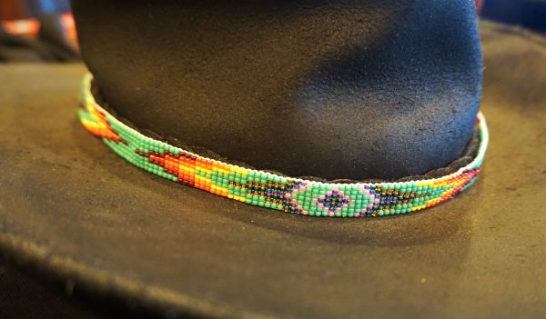 Beaded Green Hatband