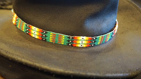 Beaded Dark Green Hatband