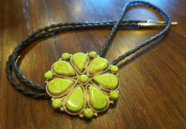 Green Stone Bolo Tie