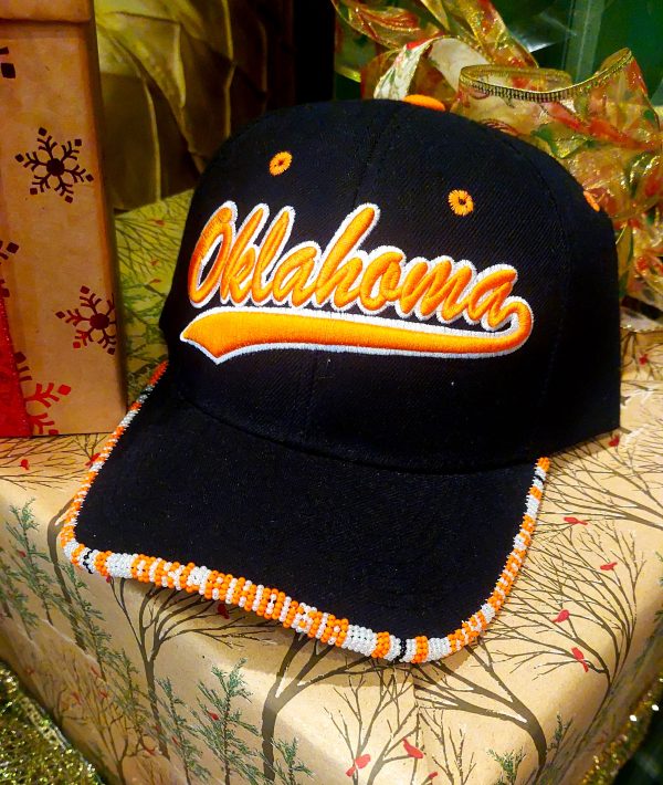 Black Oklahoma Cap with OSU Beadwork