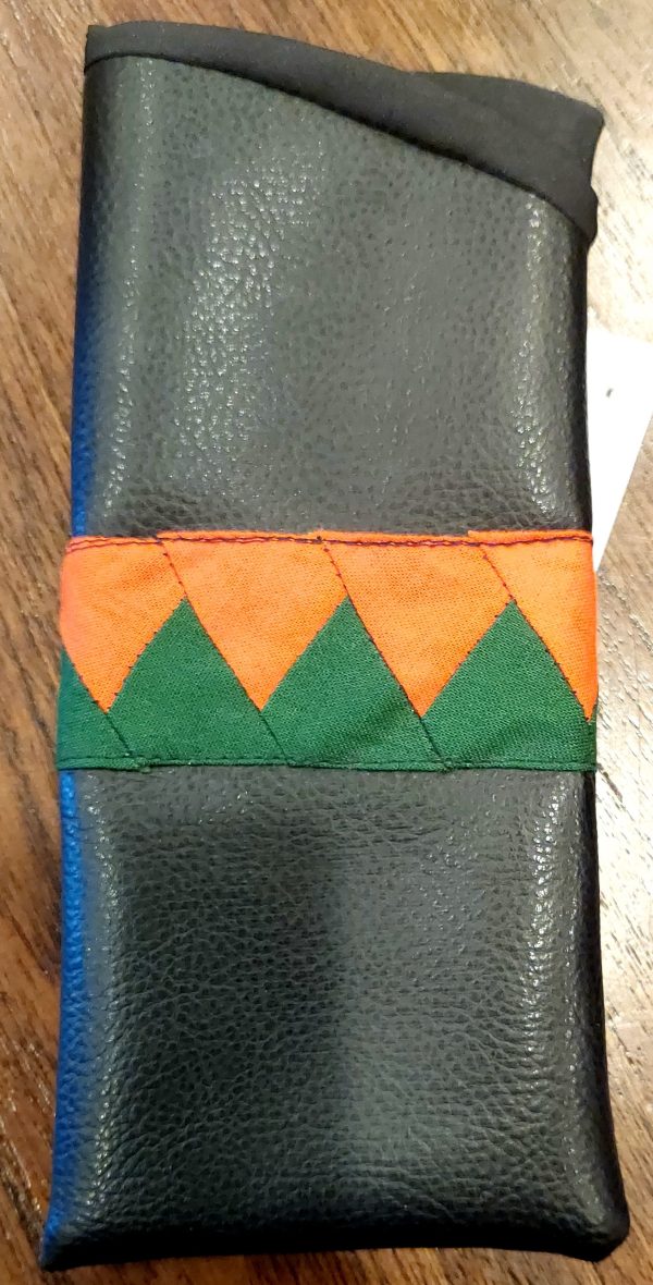 Green and Orange Patchwork Eyeglass Case by Natasha Parks