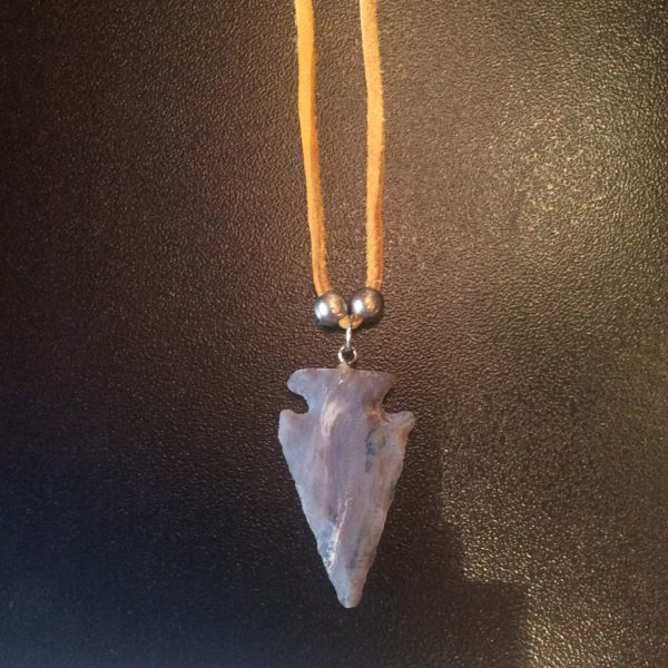 Arrowhead Necklace on Deer Skin Lace