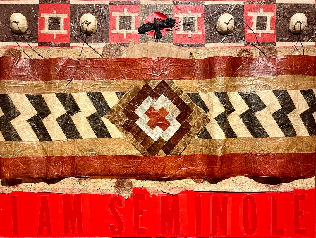 c-maxx-stevens C Maxx Stevens (Oklahoma Seminole) – I Am Seminole Acrylic, paper and Mixed Media 2025