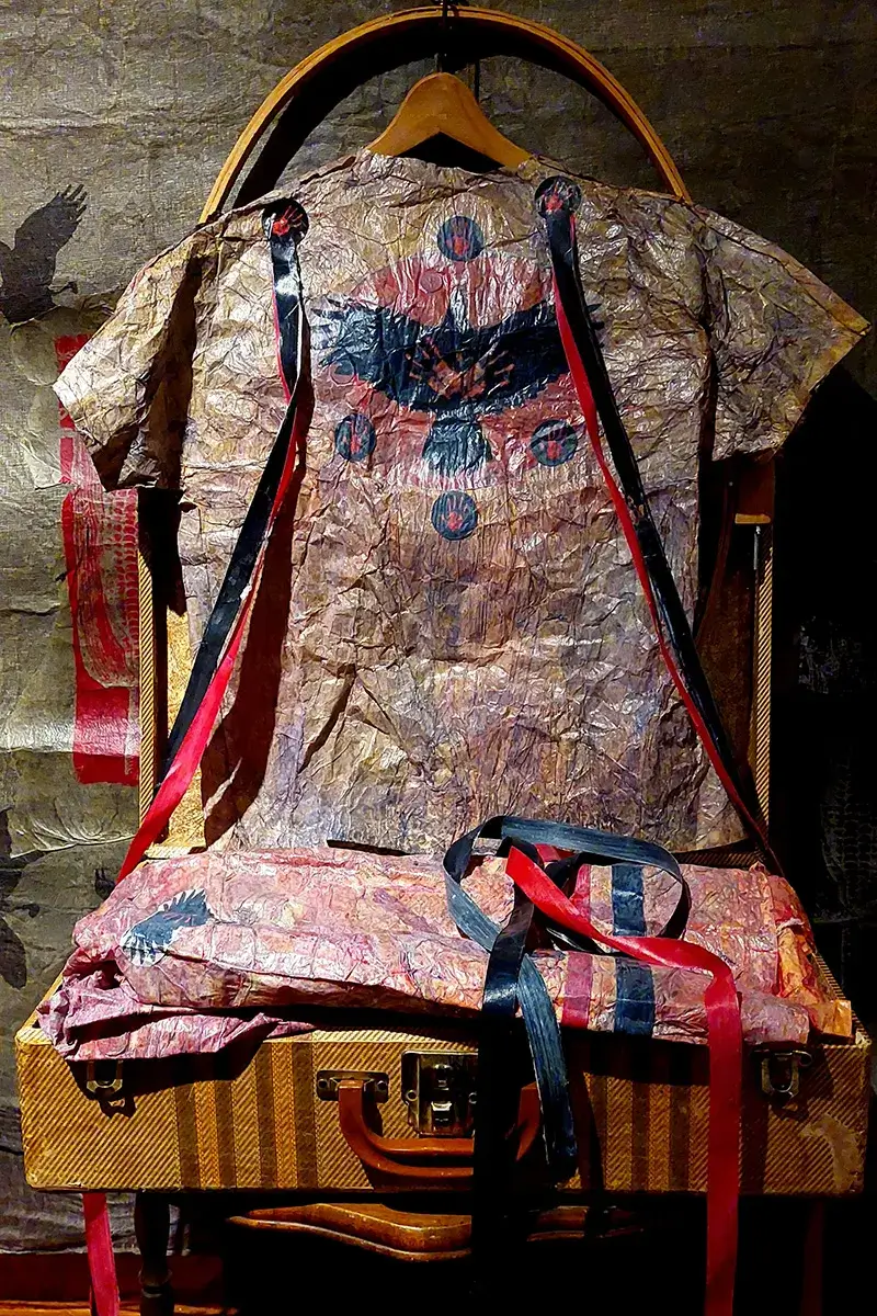 A sculpture from "My Baggage: Back to Wewoka" from C. Maxx Stevens